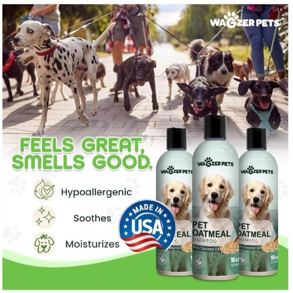 Oatmeal Dog Shampoo with Coconut Oil / Soothing Dog Shampoo for Itching (3-PK) - Picture 5 of 7